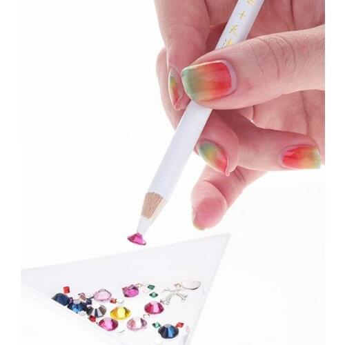 DIY Nail Art Rhinestones Gems Picking Crystal Dotting Tool Pencil Wood Pen Picker Rhinestones Nail Art Decoration Tool For Nail
