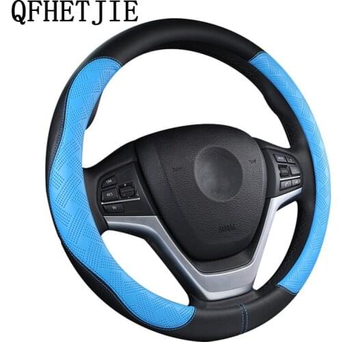 Car Steering Wheel Cover Steering for 38cm/15 Inch Automotive Steering Wheel Leather Car Interior Protection Accessories