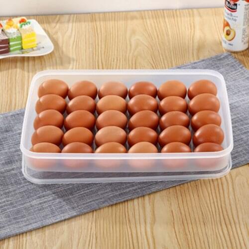 Large-capacity Refrigerator Egg Organizer 30 Compartments Transparent Egg Storage Box Non-slip And Crack-proof
