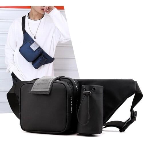 Waterproof Nylon Fanny Pack Bag Male Travel Sling Chest Pack Multi-Pocket Fashion Kettle Pouch Bum Hip Belt Waist Bags New