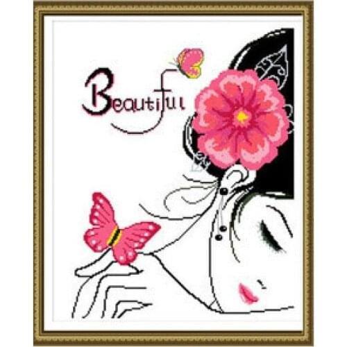 Embroidery Package Top Quality 100% Precise Printing Cross Stitch Kits Beauty Dreaming Butterfly Beautiful Hot Sell