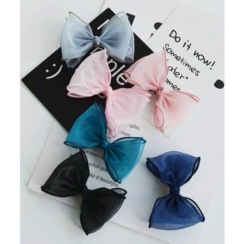 Dog Grooming Accessories Clip Pet Chiffon bow Hairpin Headdress Girls Large Bow Hair Flower Card for Dogs Hairpin 20pcs/lot