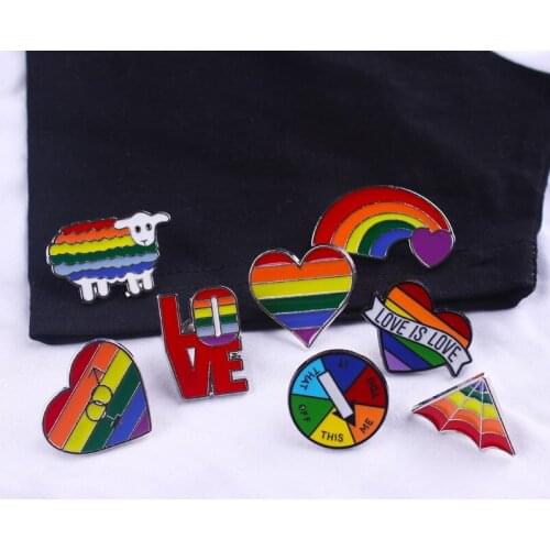 Gay Brooches LGBT Accessories Pride Brooch Badge Rainbow Flags Intersex Pins Cute Heart Badge Denim Jackets Jewelry For Women