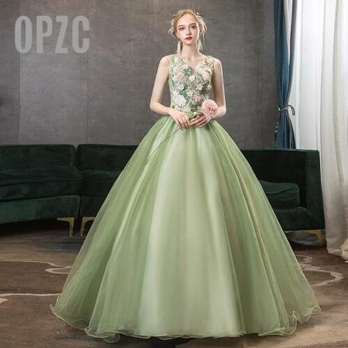 Fashion Elegant Quinceanera Dress Lace Embroidery Floral Print pearls Appliques Ball Gown Sweet 16 Years Dress Vestidos 15 Anos