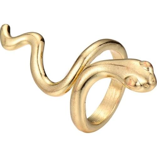 1PC Punk Cute Personality Long Simple Snake Ring For Women Men Rock Hip Hop Animals Smooth Open Finger Ring Party Jewelry R55