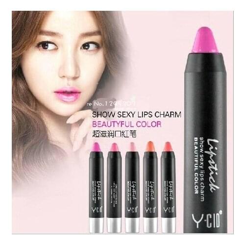 1pc Moist Lipstick Pen Sleek Texture Bright Creamy Pure Nude Lip Makeup Basic Cosmetic Round Moisturizing Lipstick Free Shipping