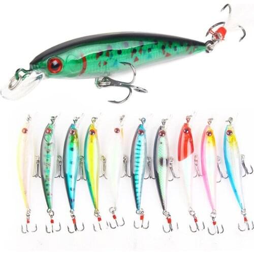10pcs/lot Laser Minnow Fishing Lure 8.5cm 7.2g Hard Artificial Bait Crankbait Bass Pike Wobbler 3D Eyes Jerkbait Carp Fishing