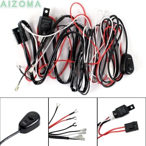 12v 40A Fog Light Spotlight Driving Lamp Universal Wiring Kit Car Auto Wiring Harness Fuse Switch Controller Cable