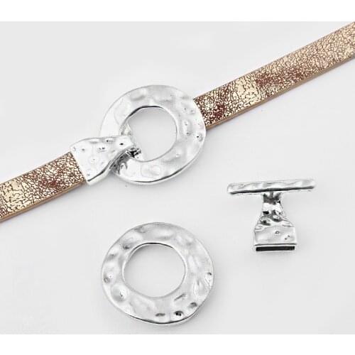 3sets Jewelry Components Hammered Craft T-Toggle Clasp Hooks Clasps Jewelry For DIY Bracelet Jewelry Making Findings Material