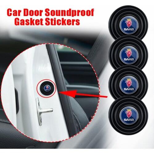 4Pcs Car Styling Door Shock-Absorbing Gasket Stickers For SAAB 93 93X 95 96 94X 92X 99 9X 9000 900 TurboX Phoenix Sonett