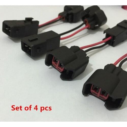 4x USCAR EV6 Female to EV1 Male Fuel Injector Connectors Adapters LS1 LS6 LT1 EV1 Engine wire Harness to LS2 LS3 LS7 EV6 Adaptor