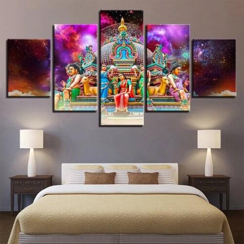 Diamond Embroidery Indian gods, religious art Full Square round Diamond Mosaic Art Painting Cross Stitch Wall Decor 5pcs A1728