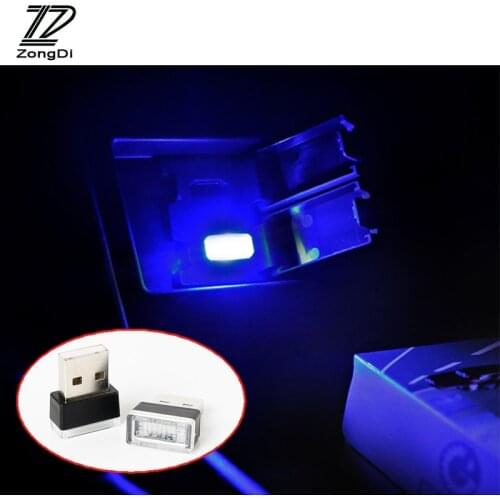 ZD 1PC Auto Car USB Atmosphere LED Lamp For Honda Civic Accord Renault Megane 2 VW Golf 5 7 6 MK4 cigarette lighter Accessories