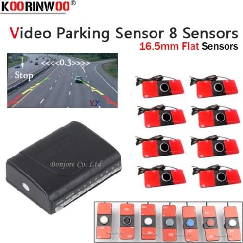 Koorinwoo Car Parking Sensors 8 Radars Original 16.5mm Video Parking System Alarm Parking Assistance Car Accessories Parktronic
