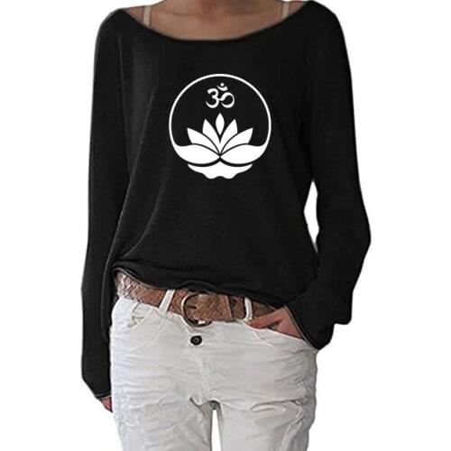 Buddha Buddhism Om Zen Meditation print T Shirt Women Long Sleeve Funny Autumn Tshirt Streetwear Women Casual Clothes