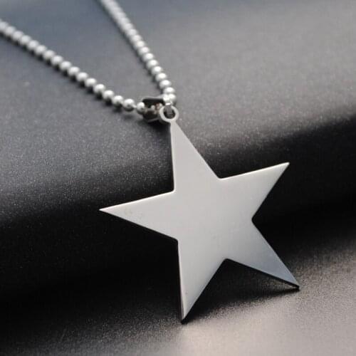 Titanium Stainless Steel Star Pendant Necklace Creative Star Men/Women Gift Party Jewelry