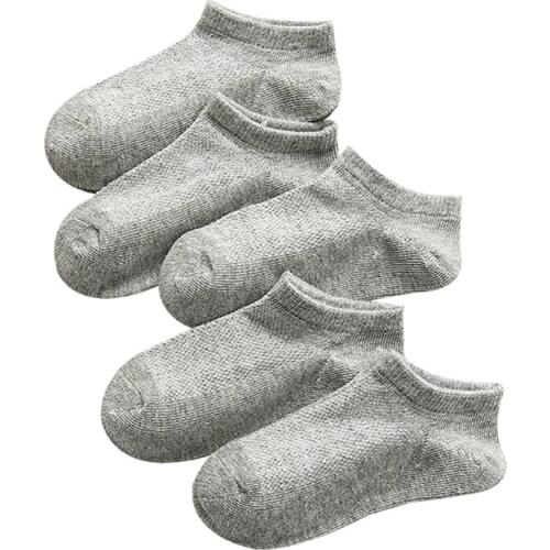 Baby Lotus 5 Pairs/ Lot Summer Mesh Thin Breathable Boat Socks Childrens Socks Solid Color White Black Girls Boys Baby Socks