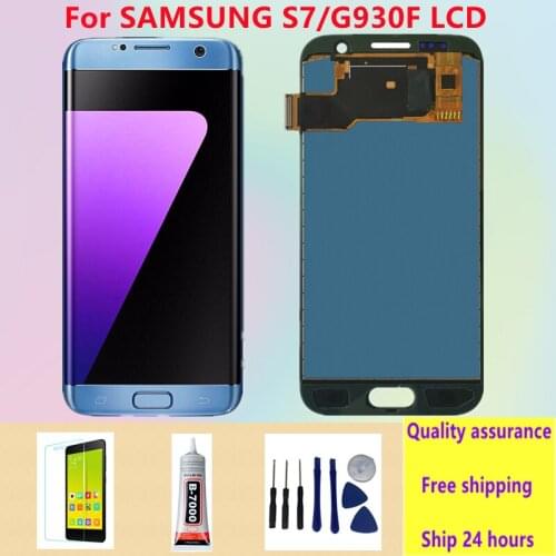 Original 5.5'' AMOLED Display with Burn Shadow Ghost image for SAMSUNG s7 edge Pantalla G935 G935F LCD with Frame Touch Screen