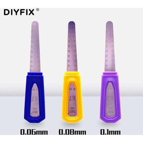 DIYFIX K7 0.06/0.08/0.1mm Curved Screen Disassemble Ruler Mobile Phone LCD Screen Open Separation Stainless Steel Opening Tool