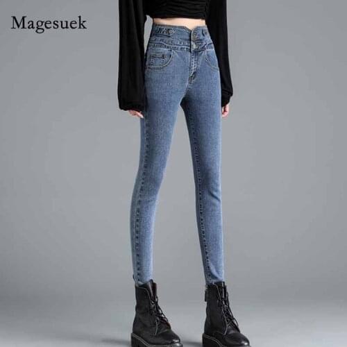 Cotton Pantalon Denim Trousers Womens Clothing New Style 2020 Autumn High Waist Jeans Woman Thin Black Jeans for Women 10830