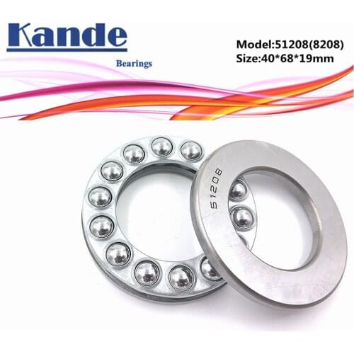 Kande 51208 8208 40x68x19 bearing 2pcs Flat Thrust Ball Bearing Axial thrust bearing 51208