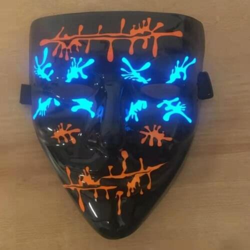 Carnival Party Costume Decoration Luminous LED Mask Halloween Mask LED Maske Light Up Party Masks for For Men Women