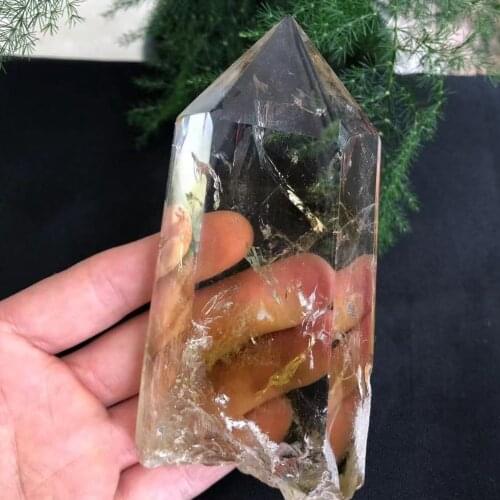 1PC Natural Mineral Light Yellow Crystal Column Spiritual Stone Explosion in popularity High Quality Decoration