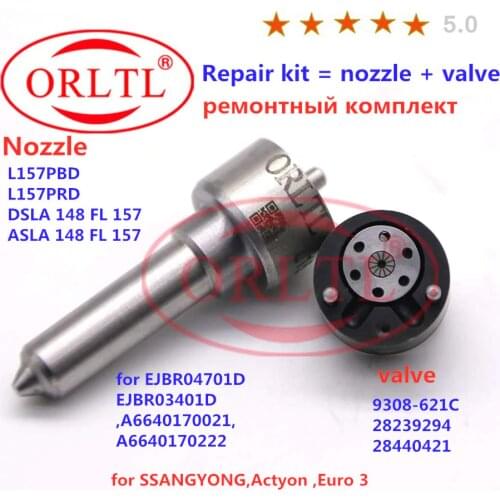 INJECTOR VALVE 9308-621C NOZZLE ( L157PRD) REPAIR KITS (7135-650 ) for A6640170 A6640170222 EJBR04701D EJBR03401D A6640170021