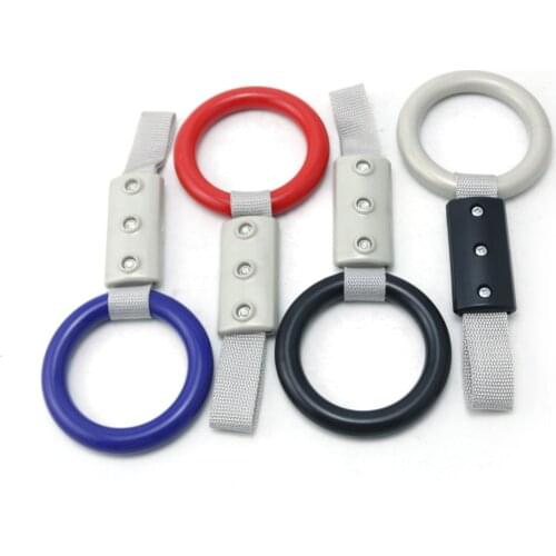 Round Car Interior Pull Ring Subway Train Bus Handle Strap Charm Drift JDM Racing Vehicle Rear Bumper Warning Loop