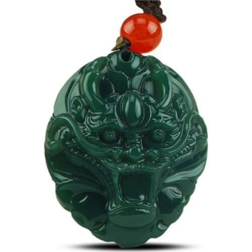Hot selling jade dragon brand pendant dragon head pendant mens and womens zodiac jade pendant