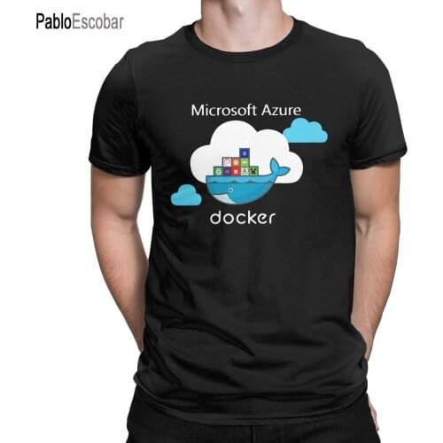Men Docker On Azure T Shirts Pure Cotton Clothing Cool Short Sleeve Round Collar Tees Plus Size T-Shirts