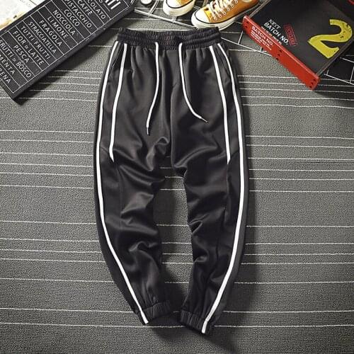 Hip Hop Pants Men 2018 Plus Size Loose Streetwear Mens Casual Pant Boys Side Stripe Design Mens Joggers Trousers