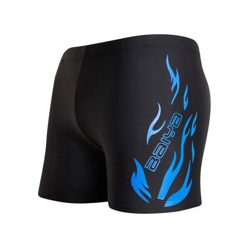 Mens Summer Diving Swimming Trunks Low Waist Push Up Mens Swimsuit Fire Print Boxer Briefs Beach Short Pants