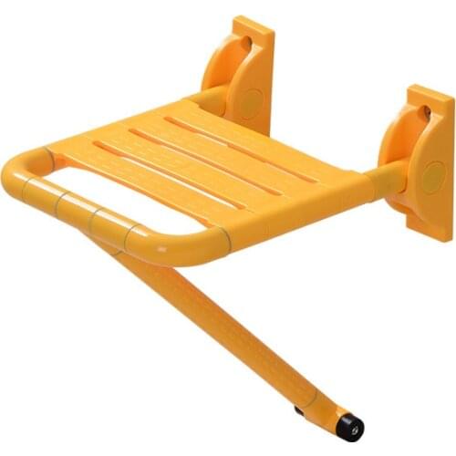 Bath Wall Mounted Shower Seat Chair for Elderly Safety Stool Bathroom Non-slip Folding Chair Saving Space Toilet