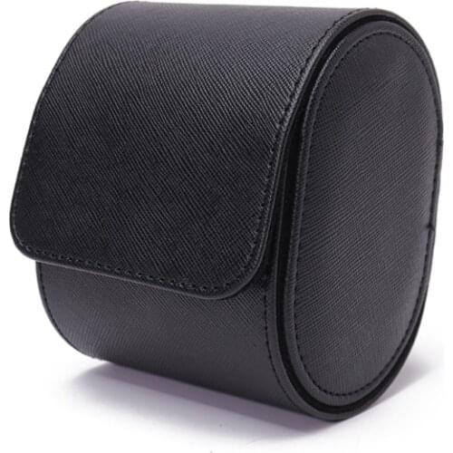 Real Leather Watch Roll Single Watch Travel Case for Men or Women 97QE