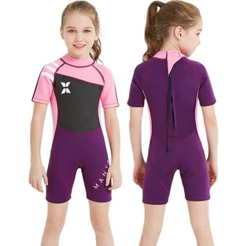 2.5MM Neoprene Girls Wetsuit Surf Children Rash Guard Swimming Windsurf Kitesurf Kids Scuba Diving Bathing Suit Clothes Swimsuit