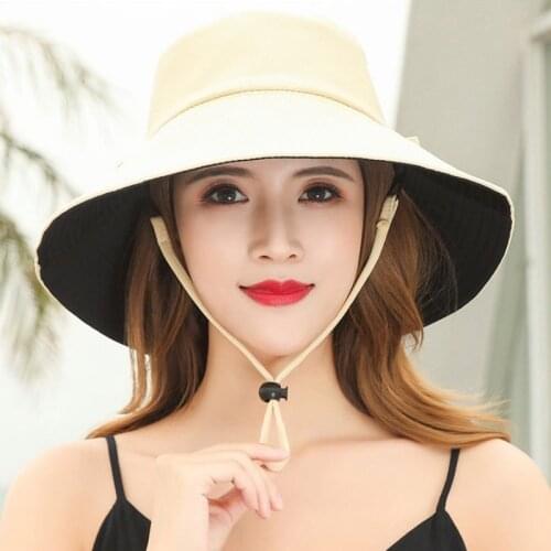 Bucket Hats Men Women Adult Cotton Polyester Double Sided Wide Brim Flat Top Fisherman Golf Cap Travel Apparel Accessories