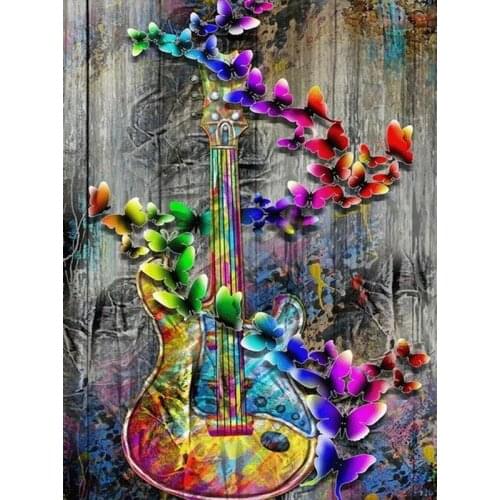 Full DIY Diamond Painting kit Butterfly guitar Cross Stitch Diamond Embroidery Patterns rhinestones Mosaic home decor