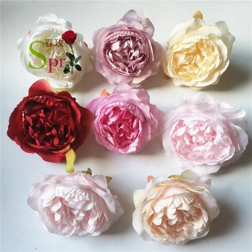 SPR Large Artificial penoy flower heads silk flower wall flores background DIY lead Road backdrop wedding decoration rose floral