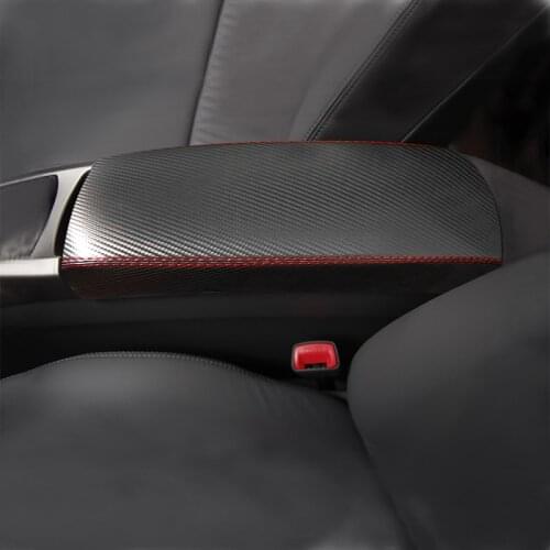 Car Interior Carbon Style Microfiber Leather Center Armrest Cover Sticker Trim For Toyota Prius 2004 2005 2006 2007 2008 2009