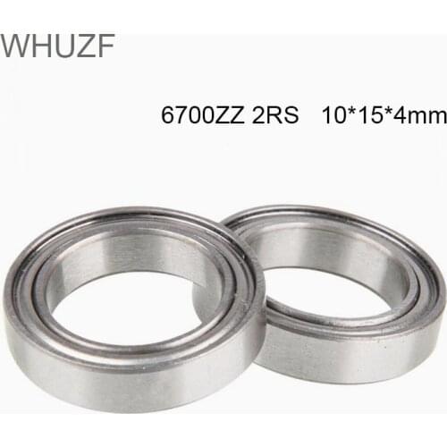 WHUZF 20/50/100pcs/Lot Miniature 6700ZZ 2RS Bearings Steel Metal Shielded Ball Bearing Thin Wall 10x15x4 mm For RC Cars Trucks