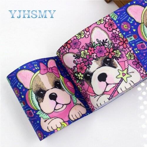YJHSMY I-18428-16 10 yard 75 mm Color Cartoon Printed grosgrain ribbons,DIY handmade Hair accessories Material wedding gift wrap
