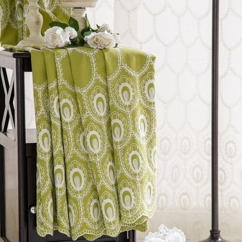 Cotton And Linen Cotton Thread Embroidery Curtain Fabric Embroidered Curtain Fabric Fabric Curtains For Living Room Bedroom