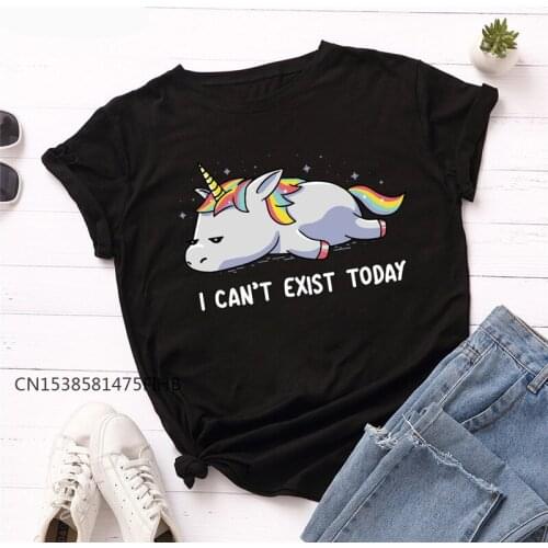 Summer Women T-Shirt Colorful Unicorn Printed Tshirt Soft Premium T Shirt Women Crew Neck Short Sleeve Tees Top Pink