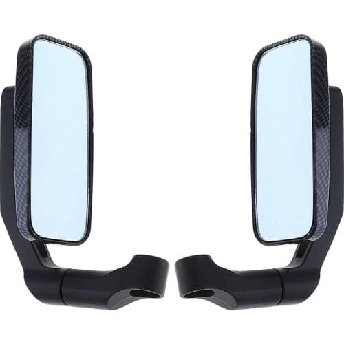 1Pair Universal Motorcycle Bike Rectangle Rear View Mirrors 8mm 10mm Handle Bar End Rearview Side Mirrors Refitting Accessories