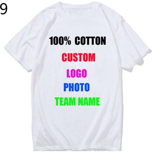 100% Cotton Customized Print T Shirt Women/men DIY Your Like Photo or Logo White Tees Shirts T-Shirt Fashion Mens Custom Tshirt