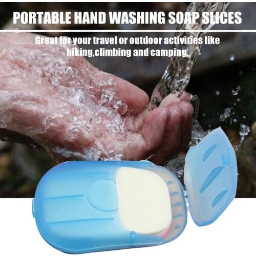 20 Pcs Paper Soap Outdoor Travel Bath Soap Tablets Portable Hand-washing Soap