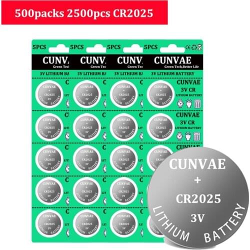 2500pcs cr2025 BR2025 DL2025 Button Cell Batteries cr 2025 3V Lithium Coin Battery For Watch Calculator Weight Scale