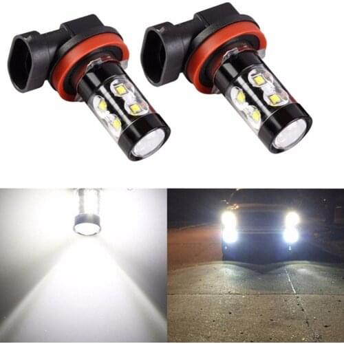 2X LED H11 H8 HB4 9005 HB3 9005 P13W H27 880 881 Auto Car Foglight Bulbs 50W Car Styling 6500k led automotivo