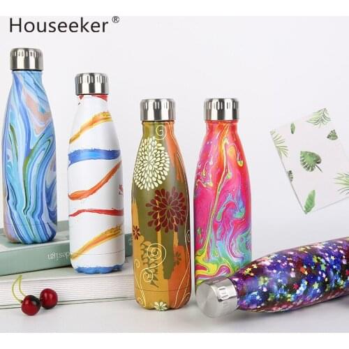 500ML Stainless Steel Water Bottle Vacuum Cup Sports Cola Bottles Biking Hiking Drinking Portable Winter Insulated Thermos Cups